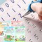 Magic Ink Copybooks for Kids Reusable Handwriting Workbooks for Preschools Grooves Template Design and Handwriting Aid (ENLARGED-Version 4books+Pens)